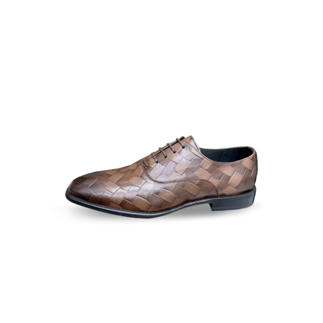 Pra*a men''s brown woven leather shoes